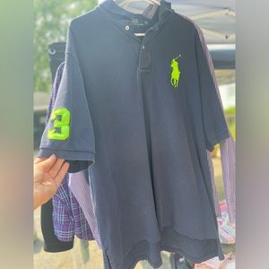 EUC Men’s Navy & Neon Green Polo by Ralph Lauren Polo Shirt